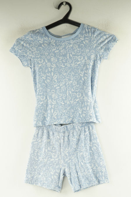 Piżama niebieska w białe kwiatki