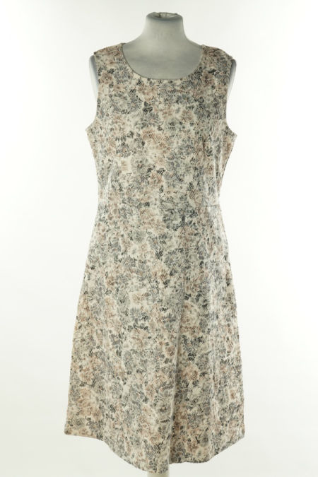 Sukienka szaro-biała w kwiaty