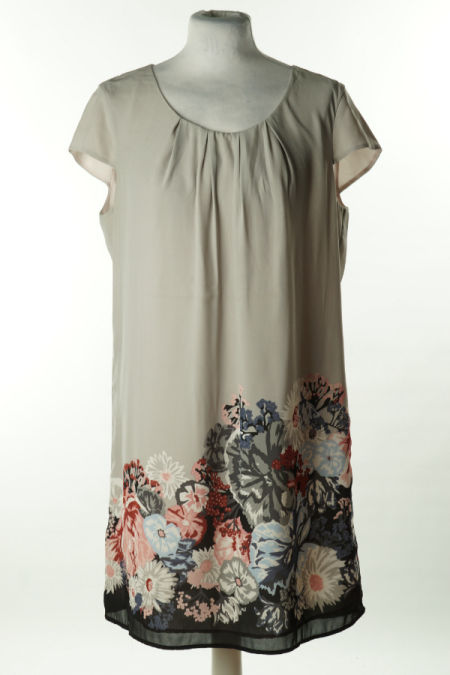 Sukienka szara z kwiecistym dołem, H&M