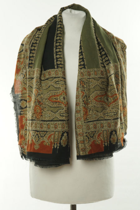 Szalik zielony wzorzysty