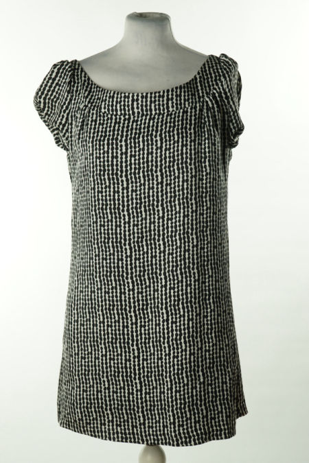 Sukienka biała w czarną kropkę