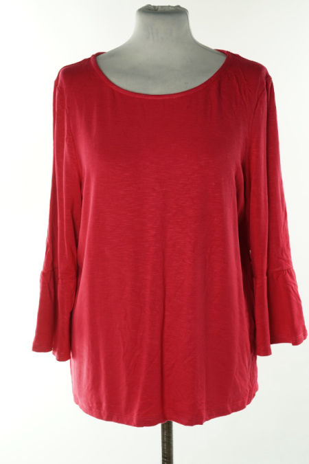 Bluzka różowa z falbanką na rękawach