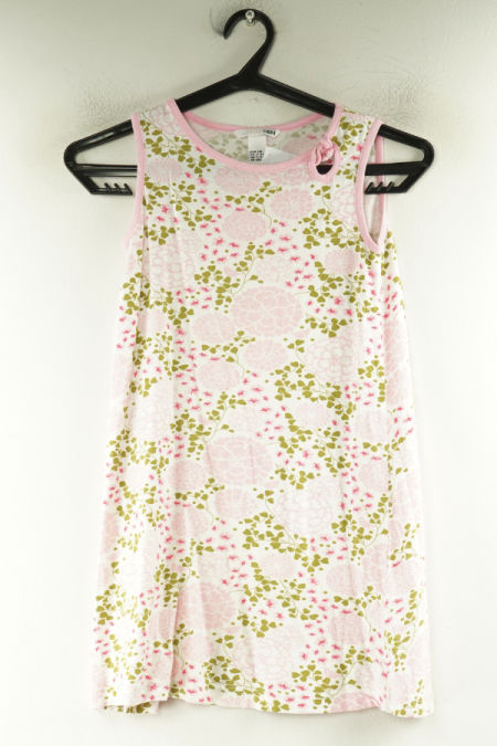 Sukienka biała w różowe kwiaty