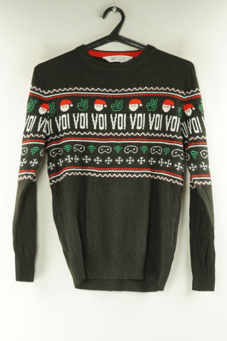 Sweter czarny świąteczny, H&M