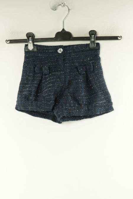 Krótkie spodenki granatowe materiałowe połyskujące