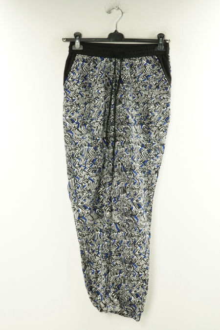 Spodnie cienkie materiałowe biao-czarne