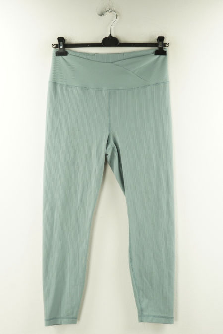 Legginsy seledynowe prążkowane sportowe