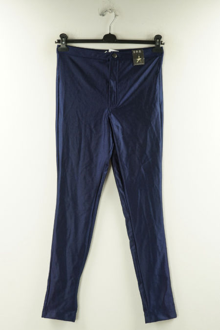 Spodnie materiałowe granatowe połyskujące