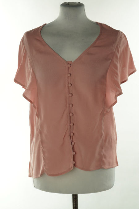 Bluzka różowa z krótkim rękawem wiskozowa, H&M