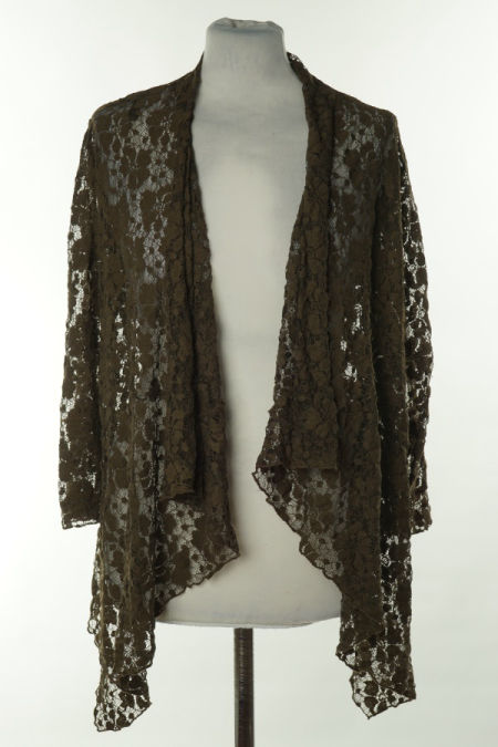 Narzutka brązowa koronkowa