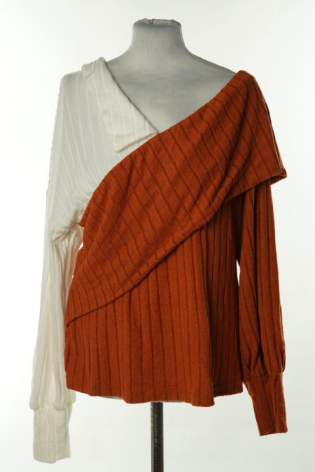 Bluzka ceglasto - biała