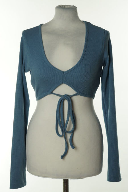 Top niebieski z wiązaniem