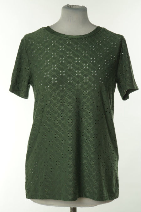 Bluzka ciemnozielona ażurowa