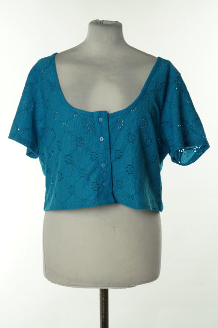 Bluzka niebieska ażurkowa