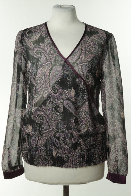 Bluzka czarno - filoetowa lekko prześwitująca