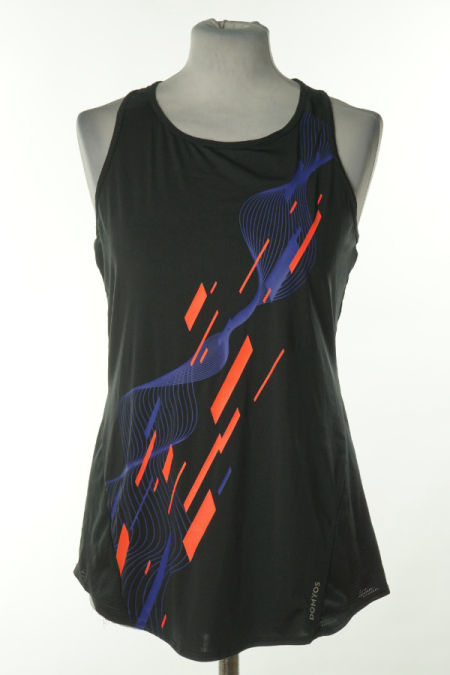 Koszulka sportowa czarna z kolorowymi wstawkami