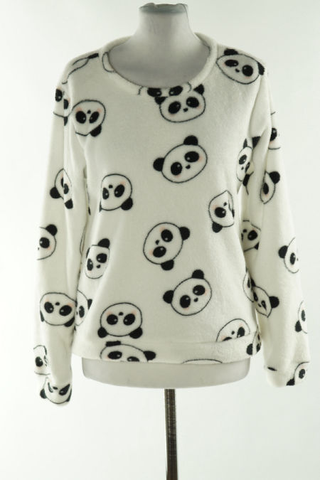 Bluza piżamowa biała w pandy