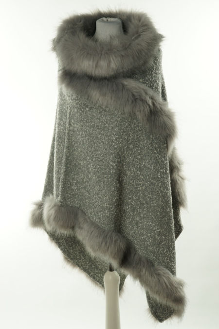 Ponczo szare z misiem