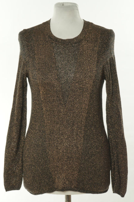 Bluzka sweterkowa czarna ze złotą nitką