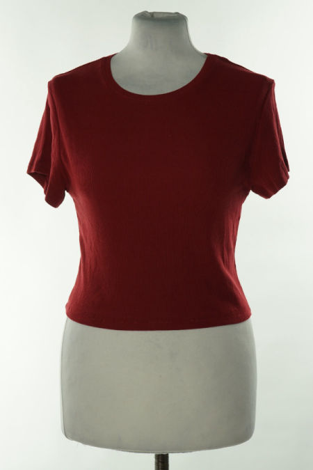 Top bordowy prążkowany