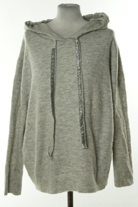 Sweter szary z kapturem