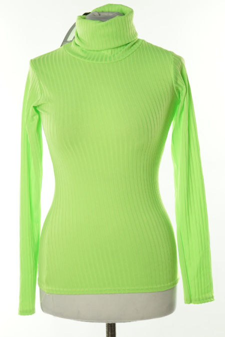 Bluzka golf zielona neonowa, prążkowana