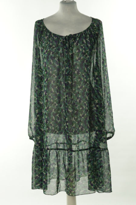 Bluzka zielono-fioletowa w ciapki