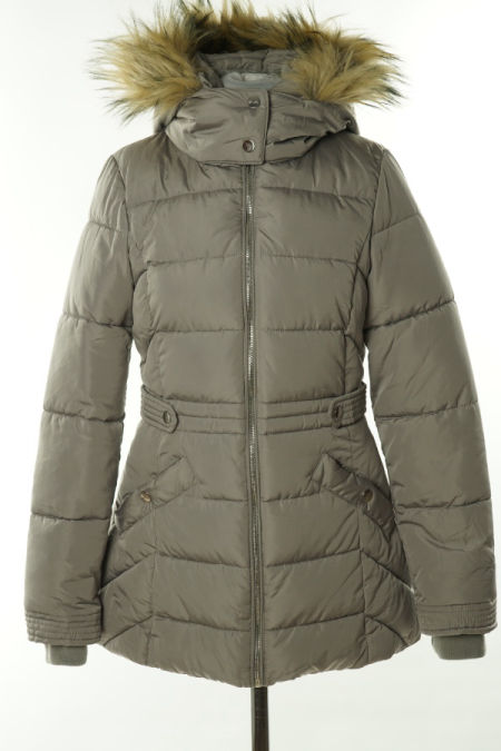 Kurtka szara pikowana z kapturem