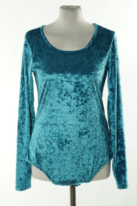 Bluzka welurowa niebieska