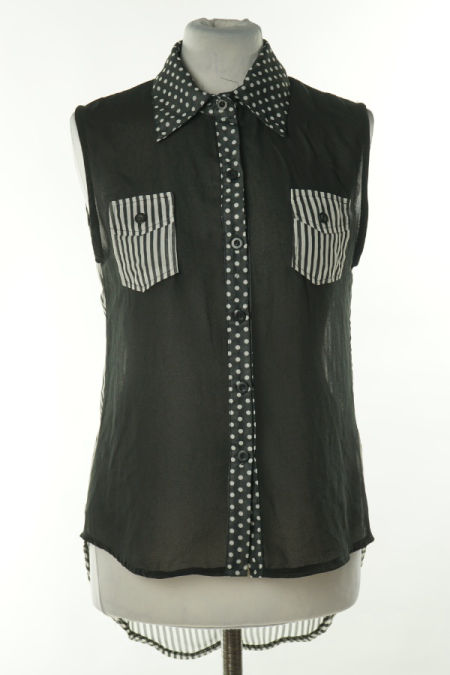 Koszula czarna w białe kropki