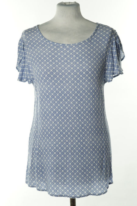 Bluzka biało-niebieska wzorzysta
