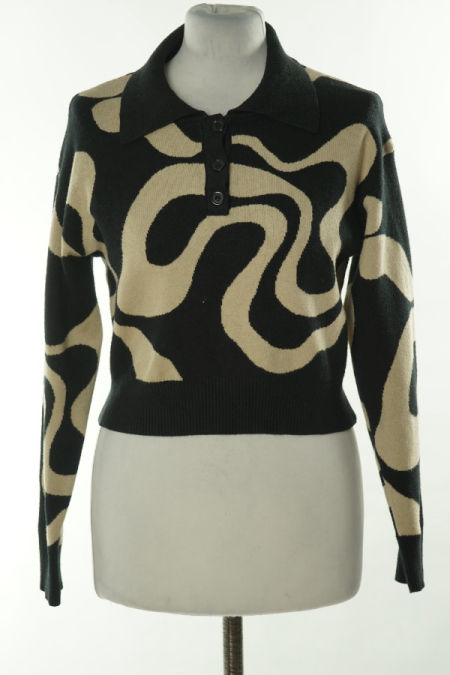 Sweter czarno - beżowy