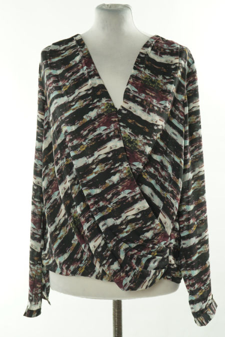 Bluzka czarna w kolorowe maziaje
