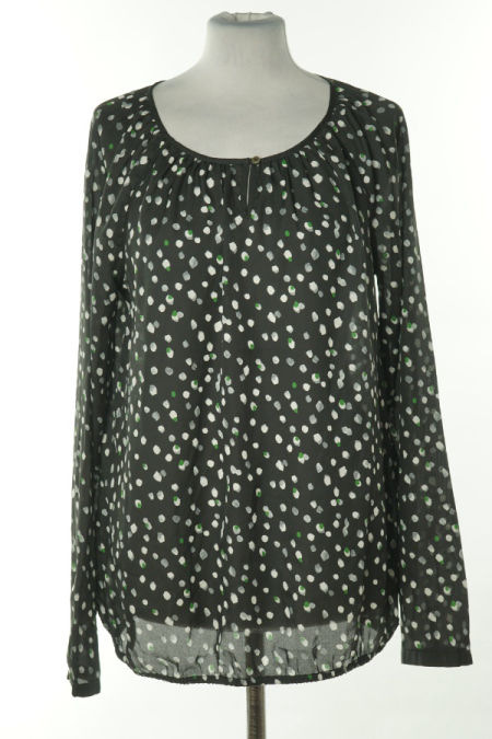 Bluzka czarna w białe ciapki