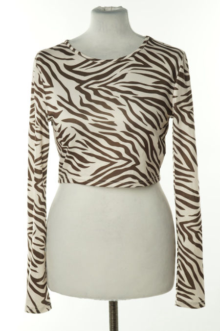 Top kremowo-brązowy zebra