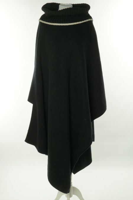 Ponczo sweterkowe czarne długie, ZARA