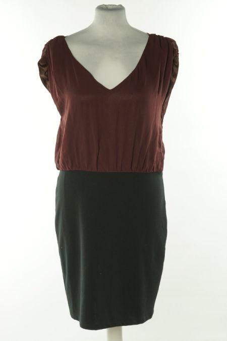 Sukienka bordowo-czarna