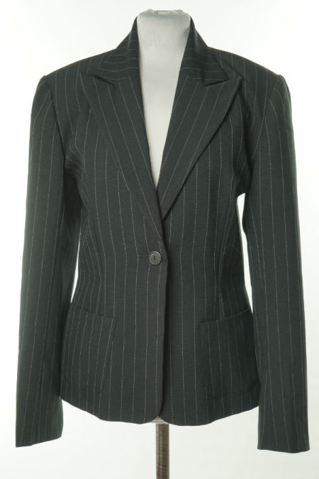 Żakiet czarny w cienkie białe paski