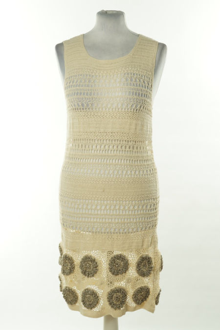 Sukienka beżowa ażurowa