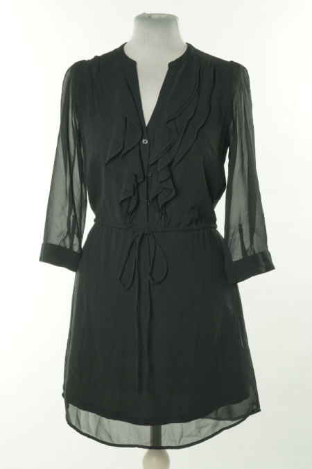 Sukienka czarna z gumką w talii, H&M