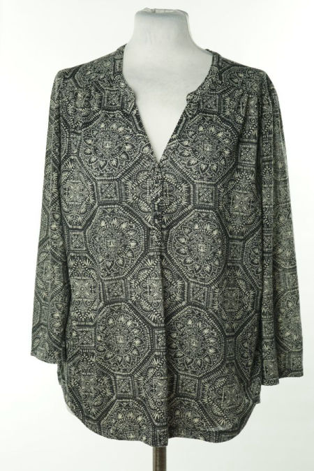 Bluzka czarna wzorzysta