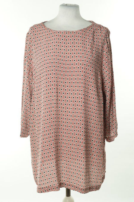 Bluzka biało-czerwona w romby