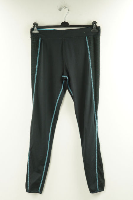 Legginsy czarne z niebieskimi wstawkami