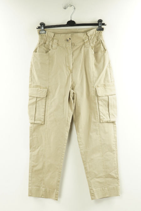 Spodnie oliwkowe jeansowe z dużymi kieszeniami