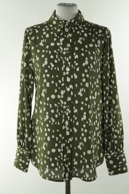 Koszula zielona w białe ciapki