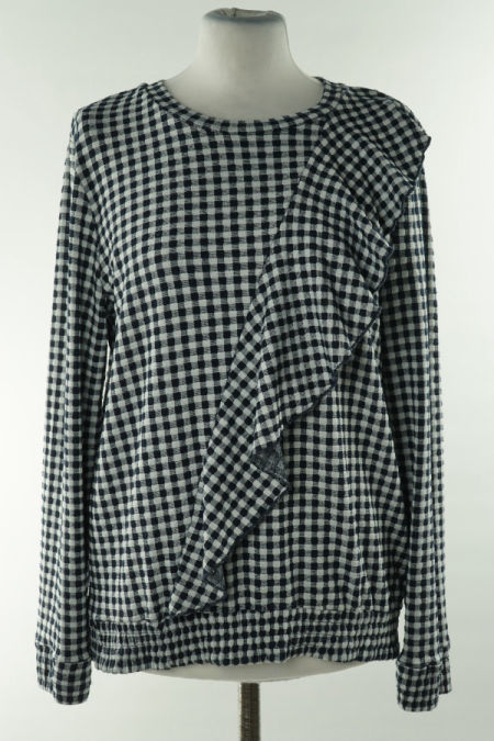 Bluzka biało-granatowa w kratkę