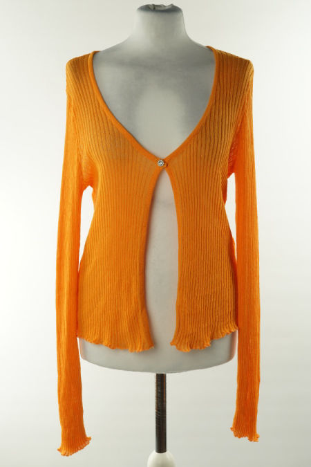 Kardigan pomarańczowy prążkowany, ZARA