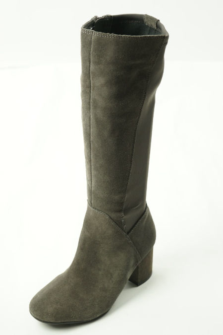 Kozaki szare skórzane