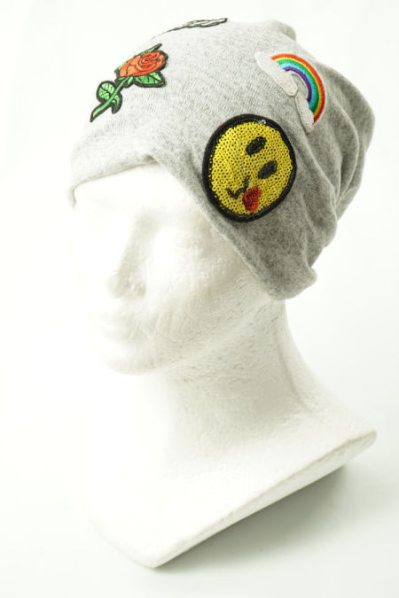 Czapka szara z nadrukiem