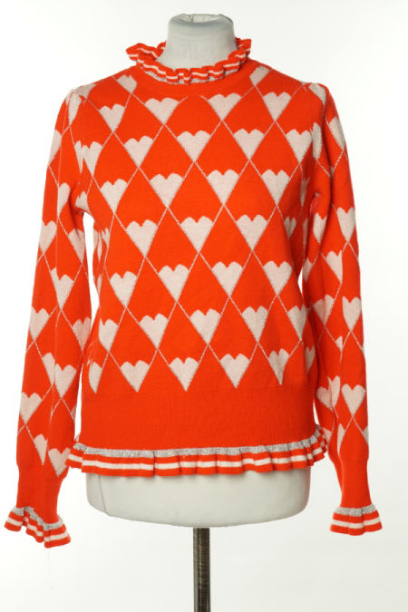 Sweter czerwony w serca